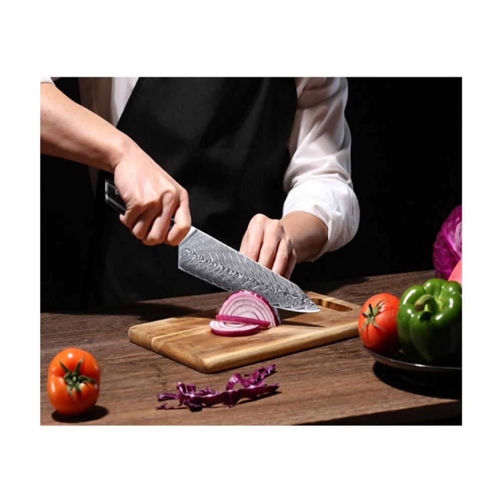 Entdecken Sie die Kunst des Kochens mit unserem 6-teiligen Küchenmesserset aus japanischem Damaststahl! Hochwertige Cleaver- und Chef-Messer mit Rot-Sandelholzgriffen für ultimative Präzision. Perfektionieren Sie Ihre kulinarischen Fäh