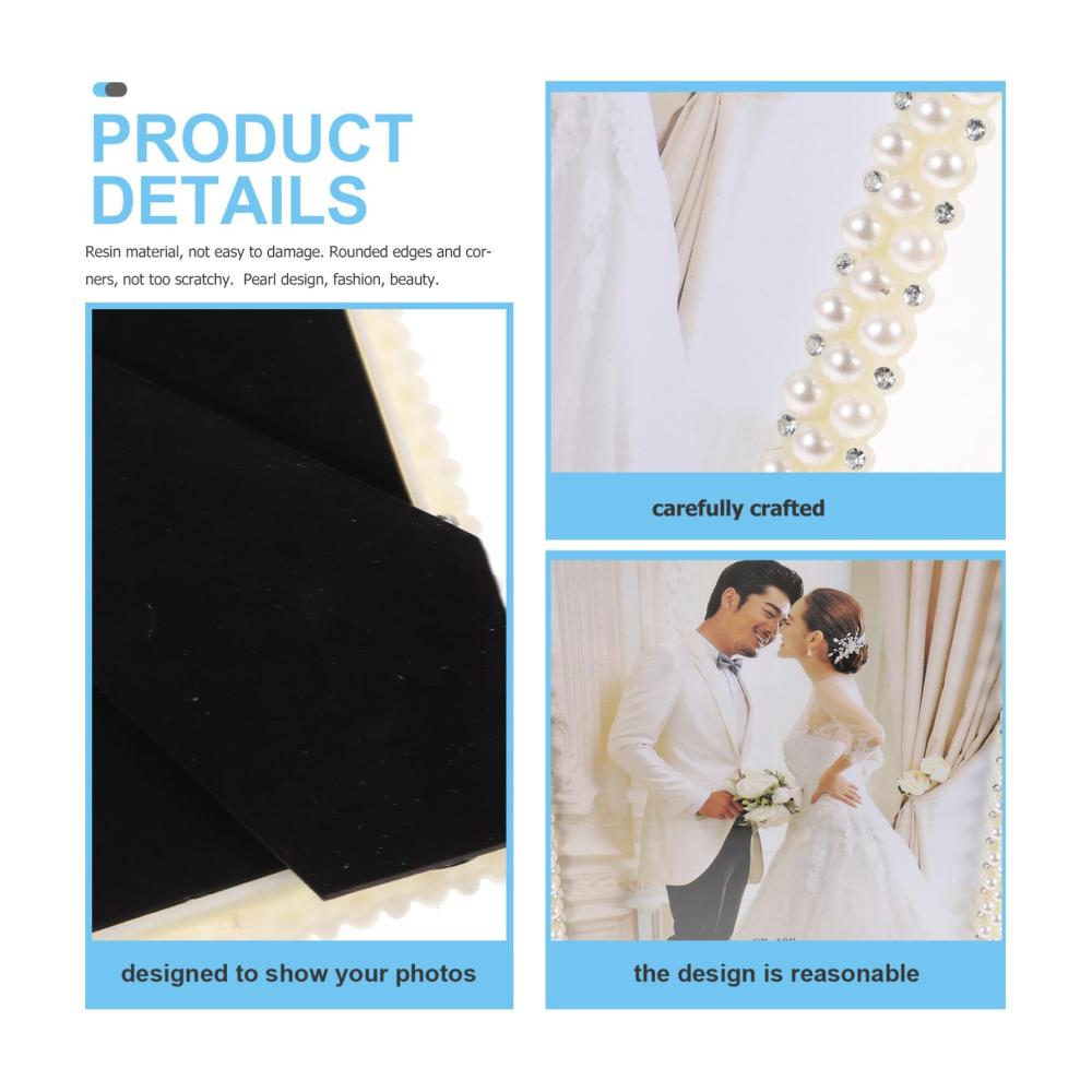 Eleganter Wand- & Tischrahmen Perlen-Bilderrahmen für Hochzeit Geburtstag & Abschlussfeier - Exklusiver Bildhalter als perfektes Fotogeschenk und stilvolles Tischdisplay