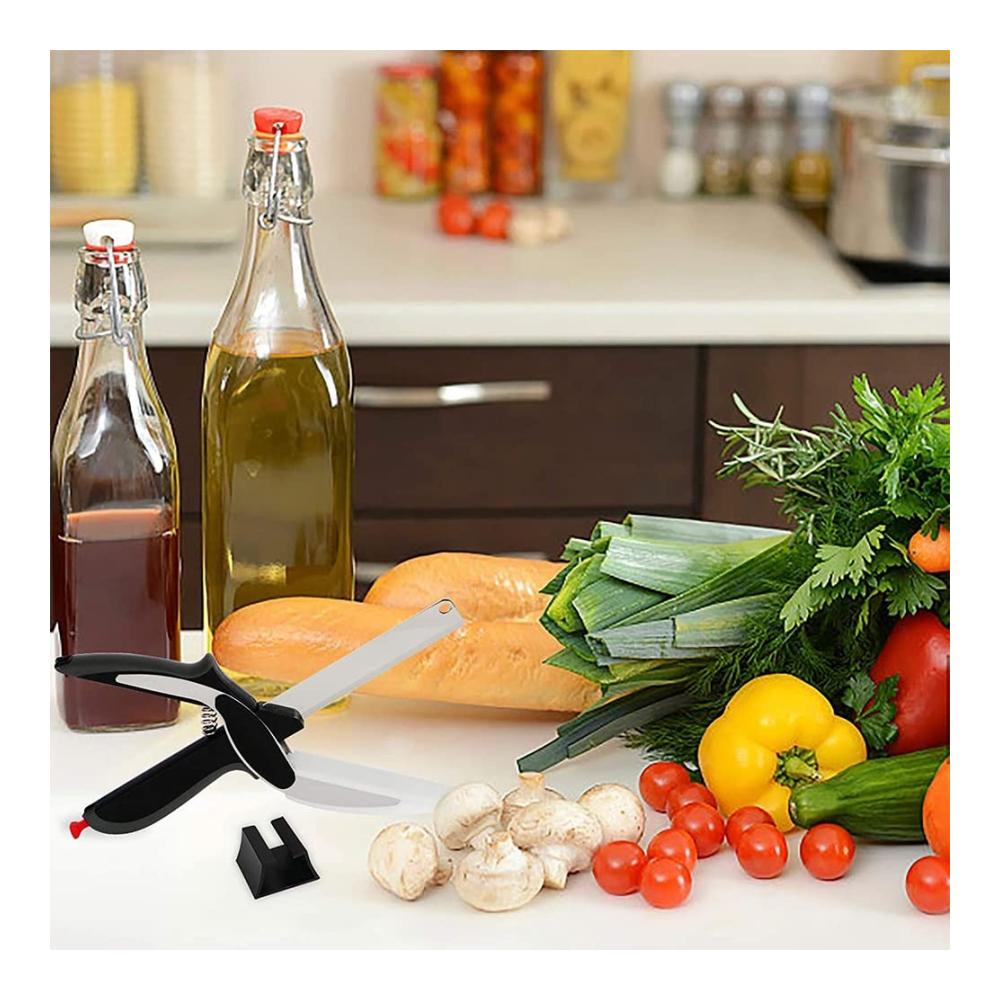 Präzise Küchenscheren Food Cover Cutter Mehrzweckschneider Gemüse Chopper und Picknick Schere mit integriertem Schneidebrett – Perfekt zum Schneiden von Obst Roastbeef und mehr! Robuste Küchenhelfer für mühelose Zubereitung