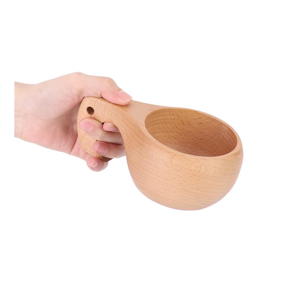Einzigartiger Nordischer Holzbecher für Kaffee & Tee | Handgefertigter Trinkbecher mit Griff | Nachhaltiger Campingbecher für Outdoor-Abenteuer | Dekorative Tasse & Becher für Zuhause