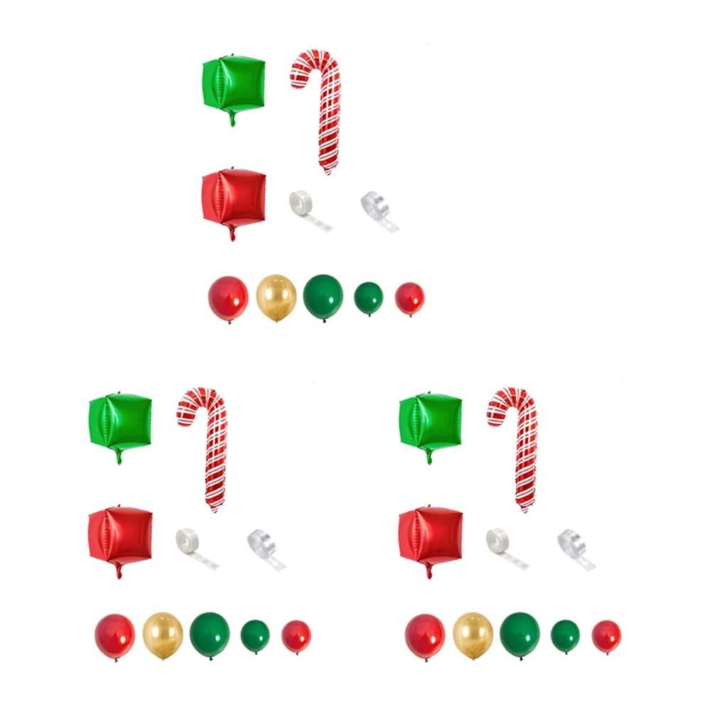 Festliche Weihnachtsluftballons 3X Grüne Goldene & Rote Bögen mit Süßigkeitenbox Girlanden & Sternenexplosion - Perfekte Weihnachtsdekoration