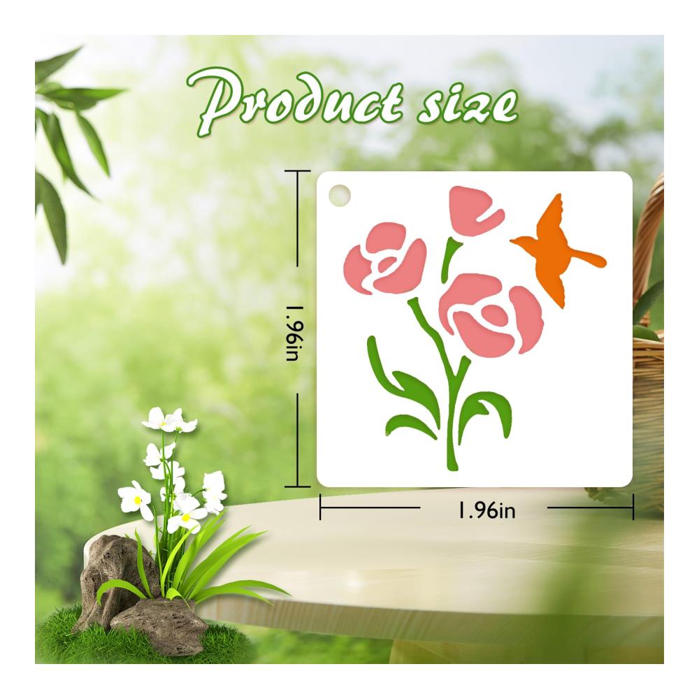 Kreative Meisterwerke gestalten! 100-teiliges Schablonen-Set für Zeichnen Malen und DIY-Kunst. Blumen Blätter Vögel - Wiederverwendbare Kunststoff-Schablonen für Holz Boden Scrapbooking und Handwerk