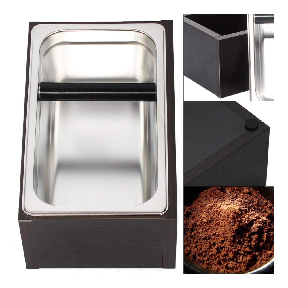 Hochwertiger 3L Edelstahl Tamper Knock Box Klopfbehälter - Robuster Kaffeesatzbehälter mit Griff für Siebträger - Praktischer Abfallbehälter für Kaffeeliebhaber - Ideal für Espresso und mehr