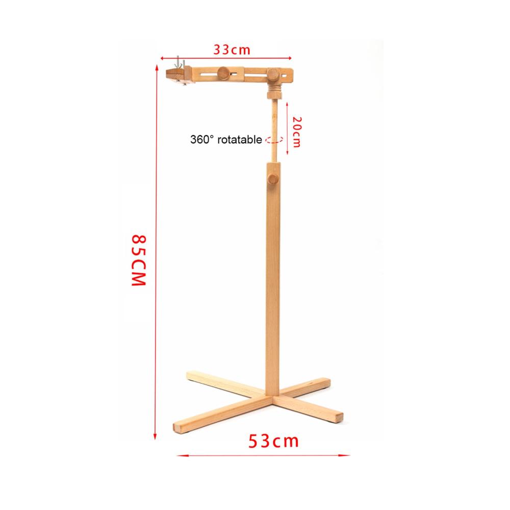Hochwertiges Nähset & Werkzeug Verstellbarer holzerner Stickständer für Kreuzstich & Stickerei - Stabiler Nadelbodenrahmen für Kreative - Ideal für Stickliebhaber - 85*33cm