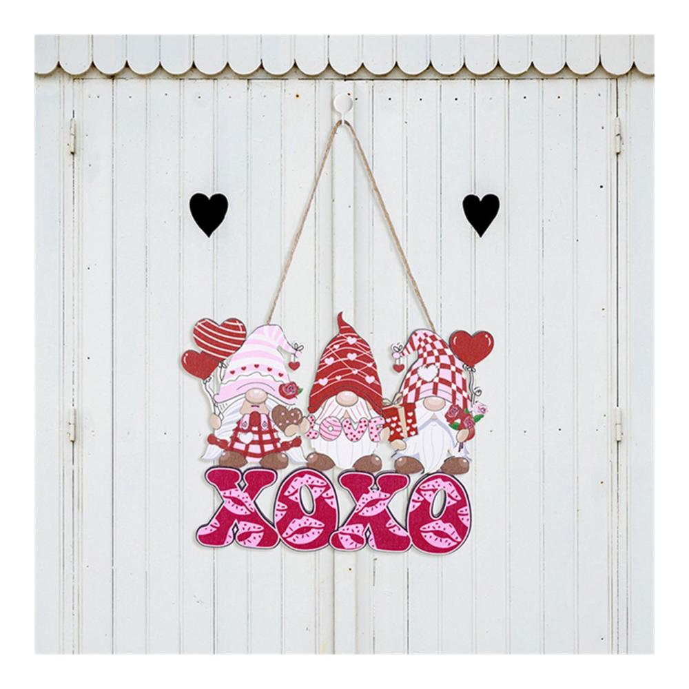 Entzückendes Konfetti Herz Gnome Zwerg Anhänger für stilvolle Valentinstag Dekorationen – Einzigartiges Elfen Türschild Ornament mit Rudolph Charme und Liebe zum Detail
