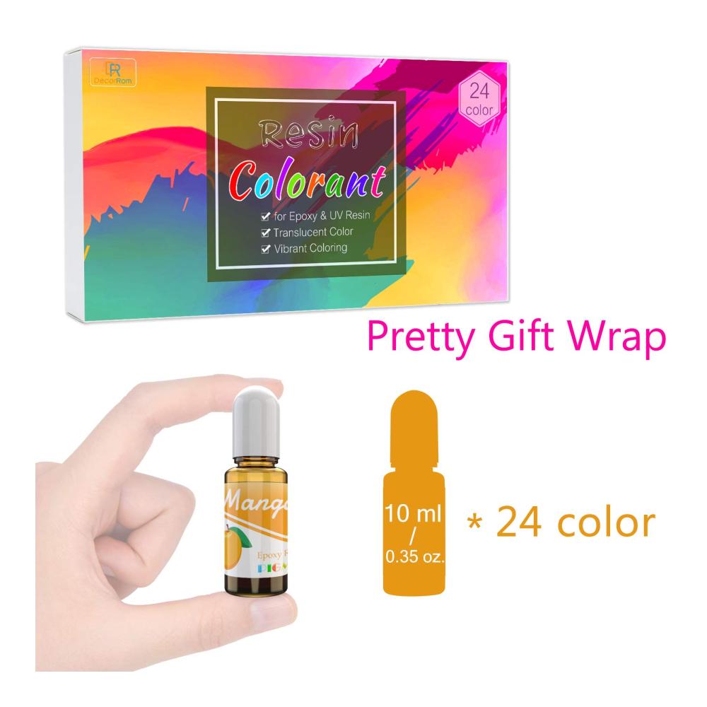 Brillante Farben für kreative Projekte - 24er Set flüssiger Epoxidharz Farbpigmente für Kunst Schmuck & DIY - UV-aktive Harzfarben für Becher Basteln & mehr - Hochwertige