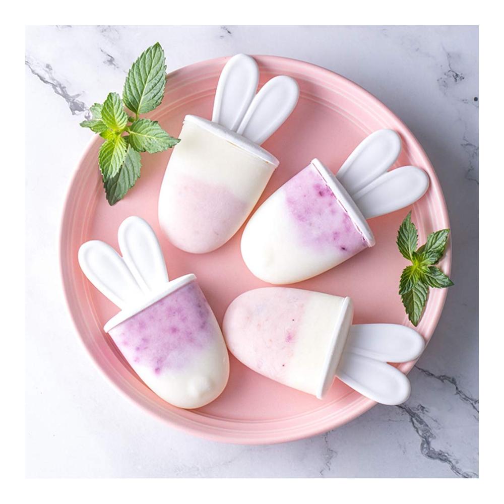 EisformenSilikon Set für Kinder 6 Mulden BPA-Frei Eis am Stiel Selbst Machen Popsicle Eisförmchen Rosa - Ideal für Sommer Snacks & Gesunde Desserts