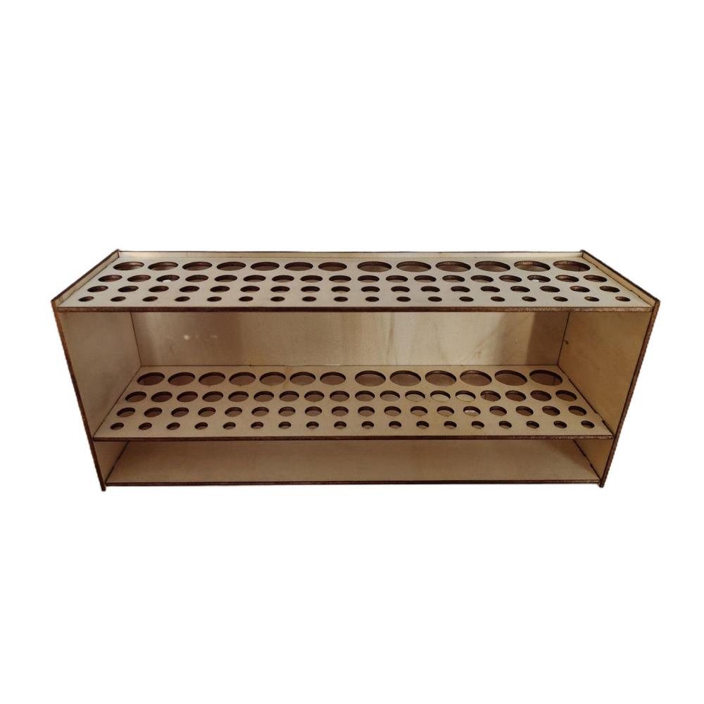 Organisieren Sie Ihre Pinselsammlung mit Stil! 67-Loch Pinselhalter aus Holz für Make-up und Kunst. Platzsparend und multifunktionaler Ständer für Ihren Schreibtisch