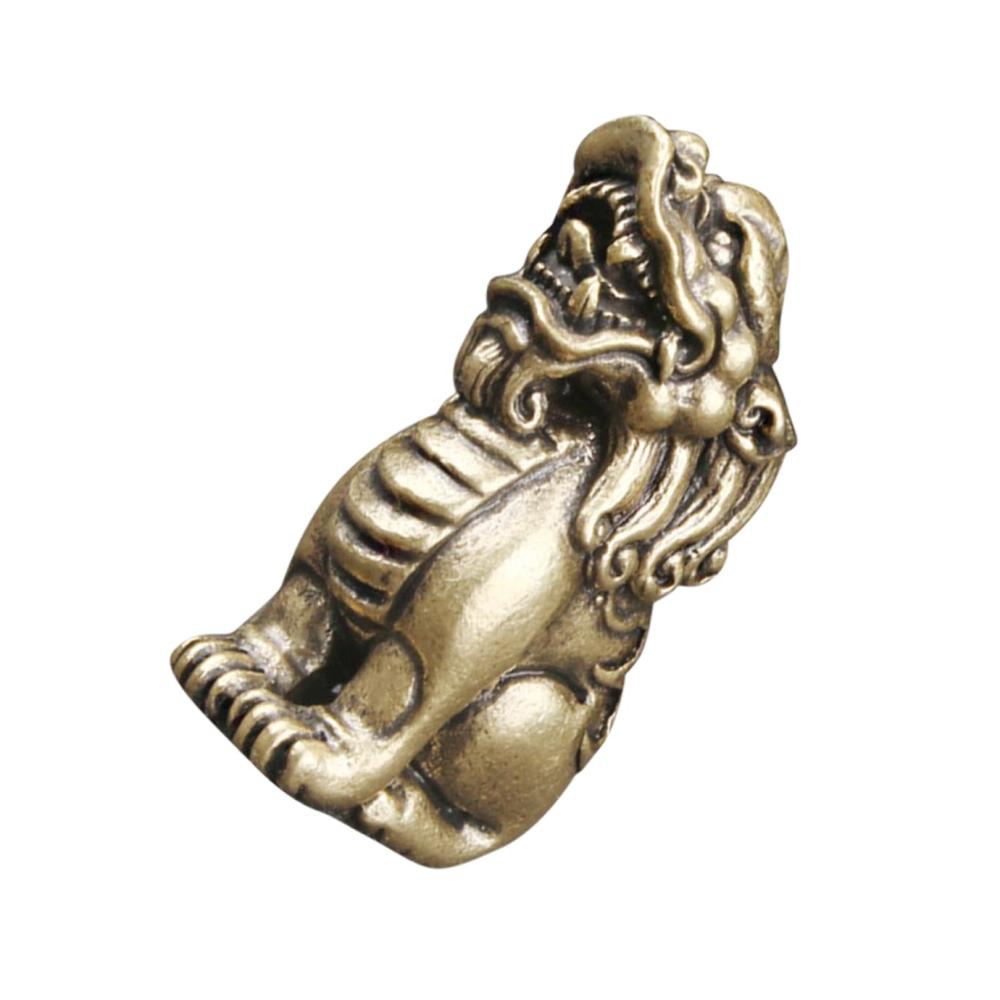 Exquisite Puppen-Sammlerstücke Feng-Shui Pi Yao Reichtumsskulptur aus Messing Bürodekoration mit Löwenfigur handgefertigtes Bastelornament für Glück und Wohlstand