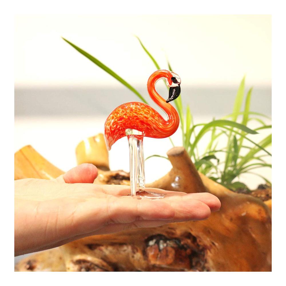 Entdecken Sie die Eleganz 2 Exquisite Glasfiguren - Handgefertigte Flamingos als Kunstobjekte für stilvolle Heimtischdekoration - Mundgeblasene Glaskunst für einzigartigen Charme in Ihrem Zuhause