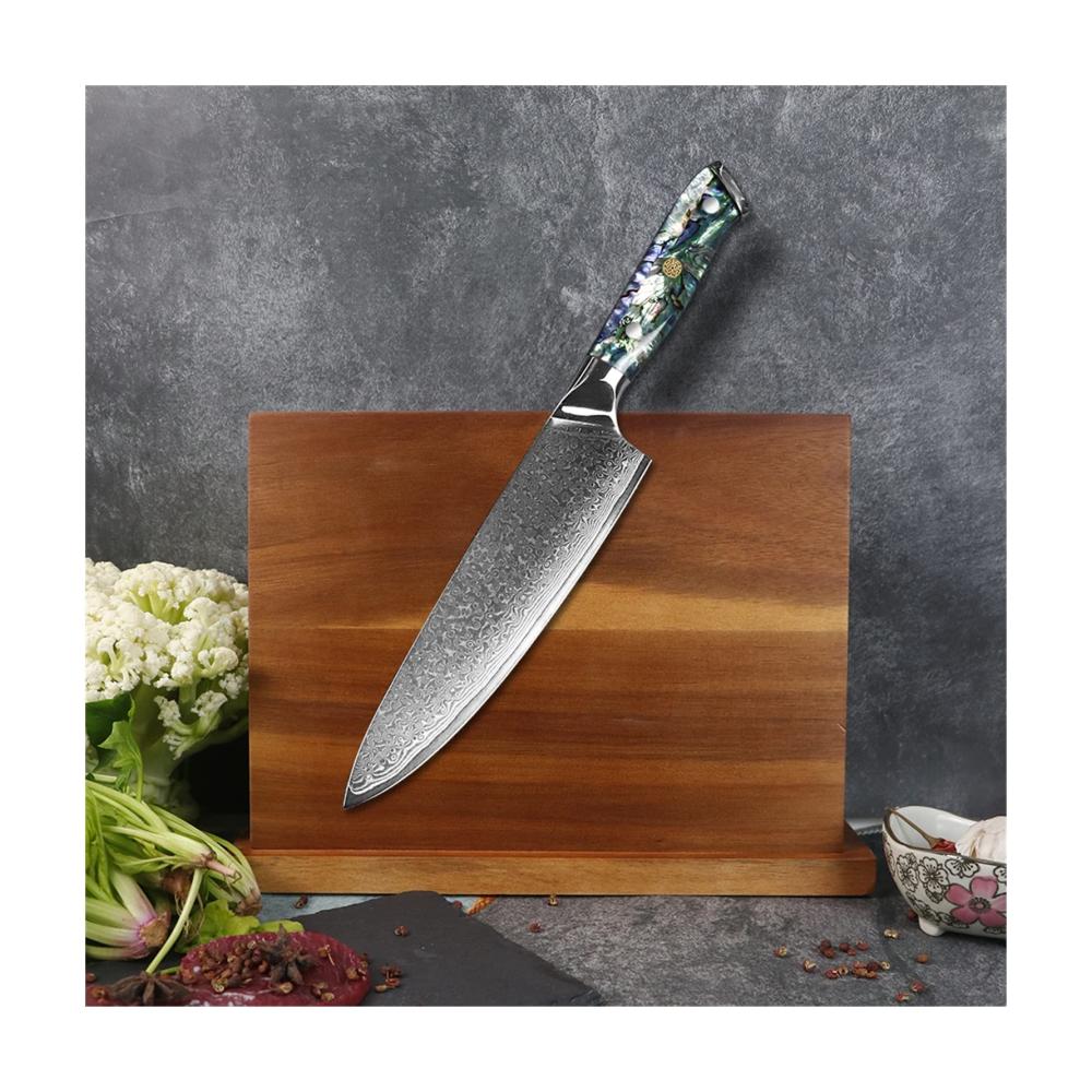 Entdecken Sie das ultimative Kocherlebnis mit unserem Professionellen 8-Zoll-Chefmesser aus hochwertigem Damaststahl VG10. Perfektionieren Sie Ihre Schnitte mit diesem scharfen Küchenmesser und erleben Sie kulinarische