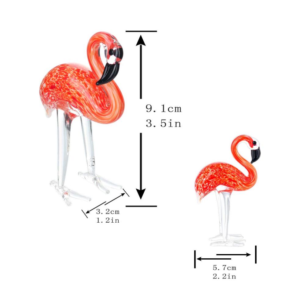 Entdecken Sie die Eleganz 2 Exquisite Glasfiguren - Handgefertigte Flamingos als Kunstobjekte für stilvolle Heimtischdekoration - Mundgeblasene Glaskunst für einzigartigen Charme in Ihrem Zuhause
