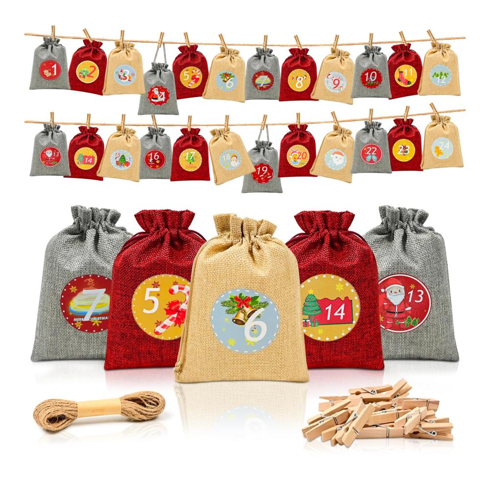 Dekorative Adventskalender 24 einzigartige Weihnachtsüberraschungen | Zum Befüllen und Verschönern | Großformatiger Kalender für