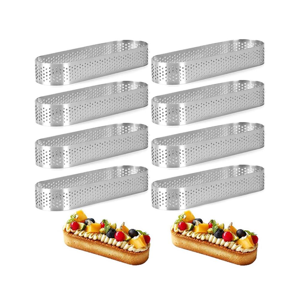 Premium Backgenuss 30er Set ovale Torten- und Gebäckringe aus rostfreiem Edelstahl - Perforierte Backringe für perfekte Kreationen ideales Zubehör für exquisites Backen und beeindruckende Törtchenformen