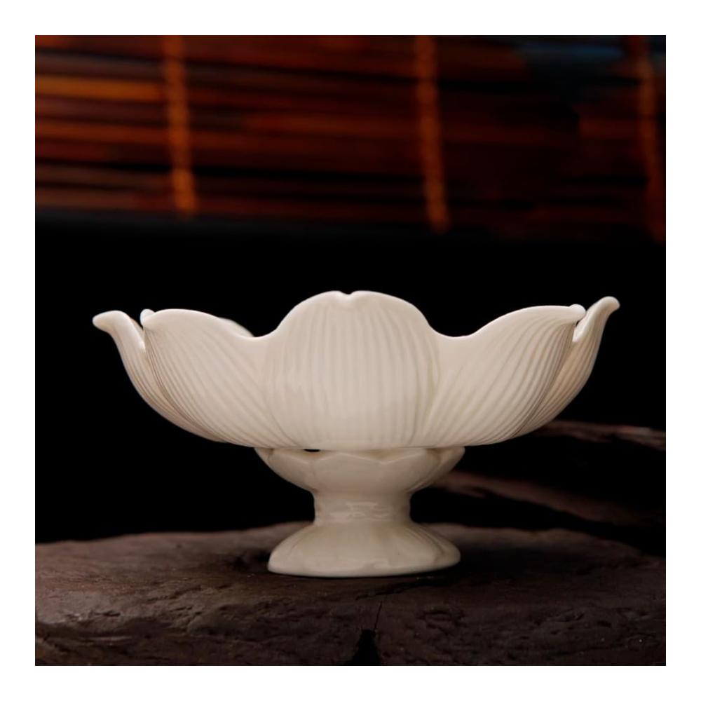 Exklusiver Buddha Obstteller 17 cm - Perfekte Dekoration für Zuhause und Buddha Halle - Handgefertigte Keramikschale mit Lotusmotiv - Ideales Geschenk für spirituelle Menschen - Obstschalen mit