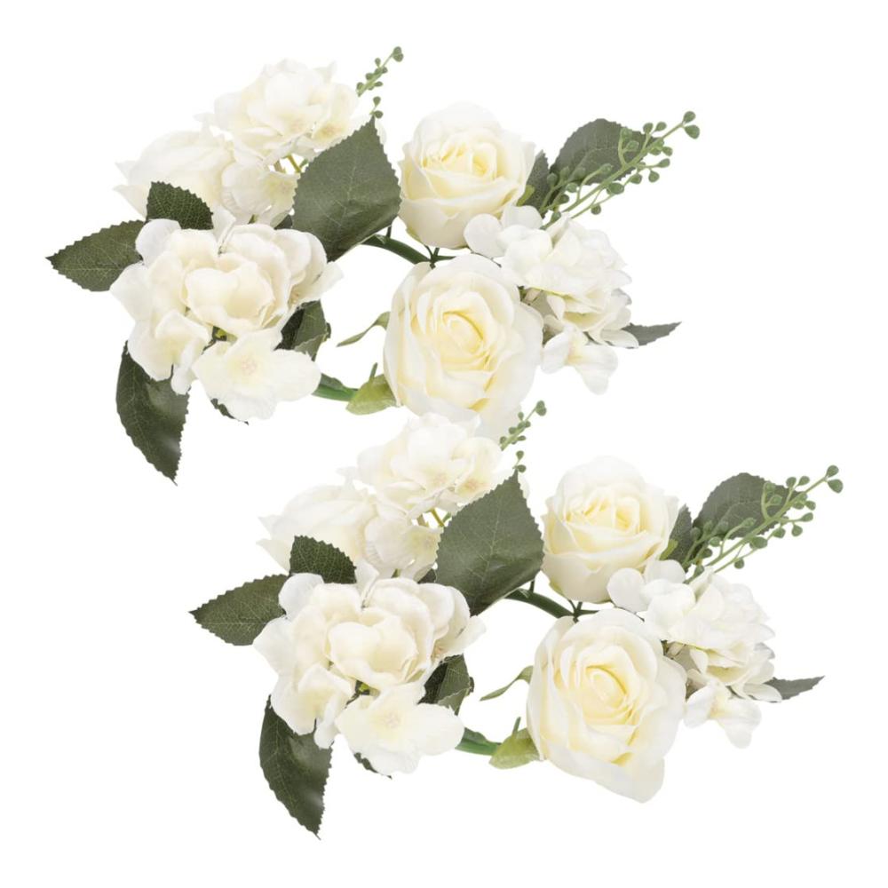 Entdecken Sie die Eleganz 2er Set Kerzengirlande Stumpenkerzenhalter - Osterdeko mit stilvollem Kerzenkranz Osterrosen-kerzenring Säulenkerzenringe. Perfekt für festliche Tische Blumenmittelstücke & hauchzartes Weißes Stoff-Design im Haushalt. Schaffen Sie eine zauberhafte Atmosphäre