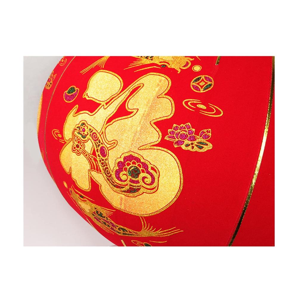 Erleuchten Sie Ihr Fest 2er-Set 58 cm Papierlaternen mit Flocking-Tuch - Perfekte chinesische Frühlingsfestdekoration in Rot