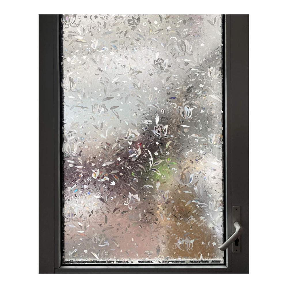 Erweiterte 3D-Fensterfolie ohne Klebstoff | Blumendesign für Privatsphäre und Schutz | Ideal für Zuhause Küche Büro | Dekorfolie 44