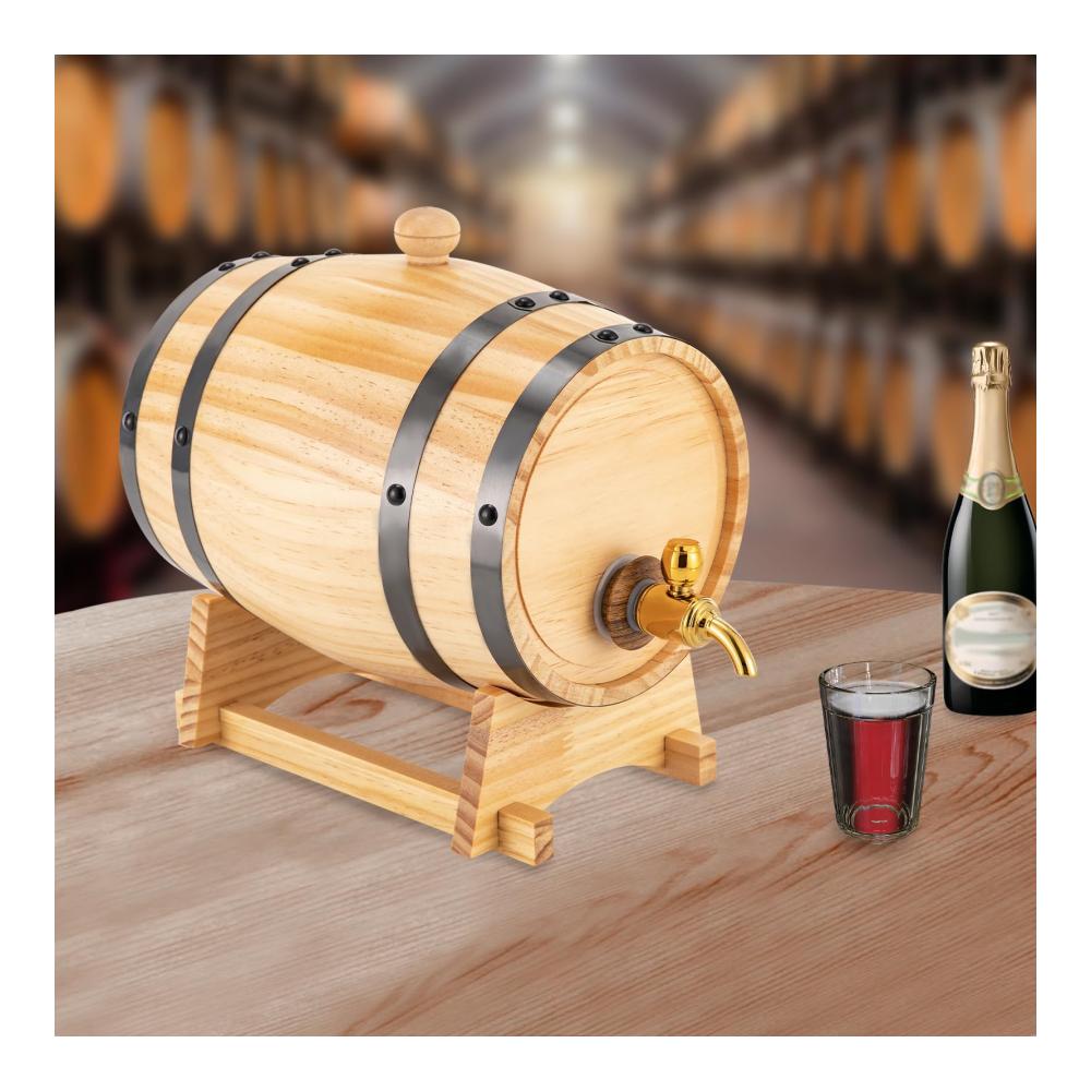 Entdecken Sie das Ultimative Cocktail-Sets 3L Weinfass & 0.8 Gal Holz Whiskey Fass mit Ständer Spund und Zapfhahn. Perfekte Cocktail Maker Maschine für die Reifung von Whiskey Cocktails Tequila Bier und Wein. Ideale Geschenke für Papa