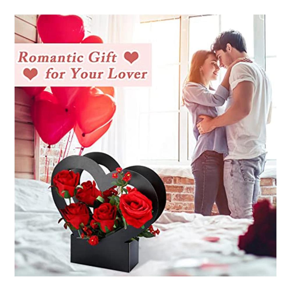 Premium Packpapier Blumenboxen Set – 30 Stück Rechteckige Geschenktüten für Blumenarrangements in Schwarz Weiß und Rosa - Ideale Verpackung für Blumensträuße