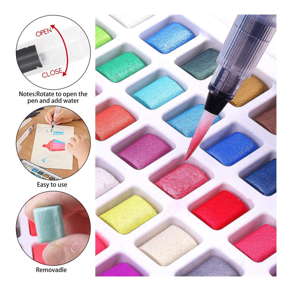 Entfalten Sie Ihre Kreativität 120 Aquarellfarben Set mit Metallic & fluoreszierenden Tönen im Aquarellkasten – Perfektes Aquarell Set für Einsteiger und Künstler. Hochwertige Wasserfarben für lebendige Meisterwerke