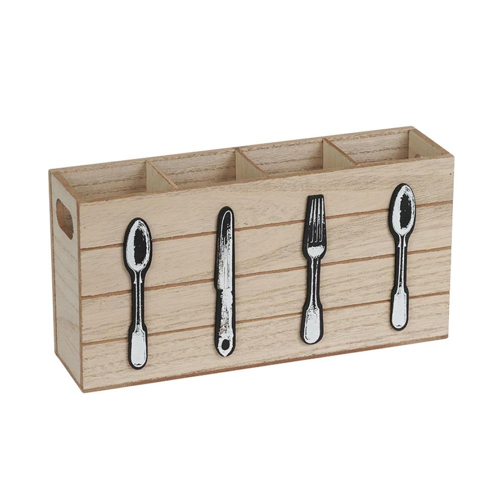 Optimieren Sie Ihre Küchenorganisation mit dem Bambus Besteck Gestell – Die ideale Lösung für Besteckeinsätze! Western Food Geteilt Besteck Box aus Holz für Gabeln Löffel und Messer. Stilvoll und funktional geeignet für jede Küchenum