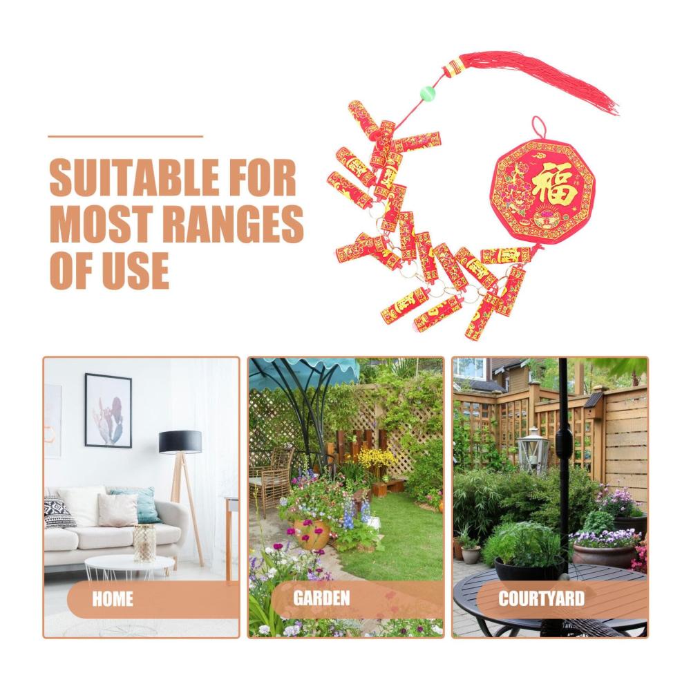 Chinesische Neujahr Dekoration - 100 cm - Traditionelle Rote Orientalische Glücksanhänger-Ornamente - Quasten und Chinesische Knoten für Glück und Wohlstand