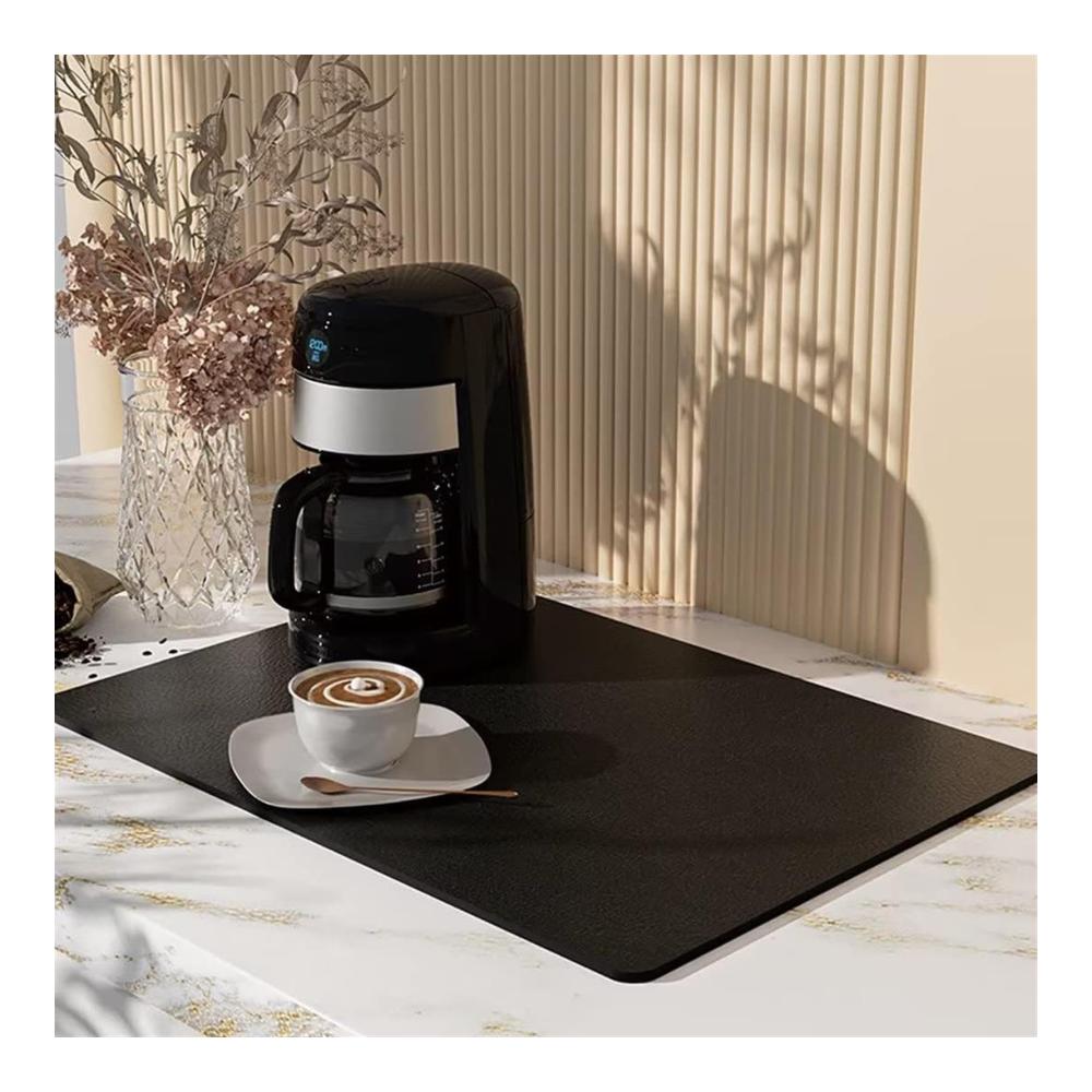 Entdecken Sie die Vielseitigkeit mit unseren Platzsets Kaffeematte Tropfbrettmatten | Schnell trocknend super saugfähig & rutschfest | Schwarz | 40x50cm