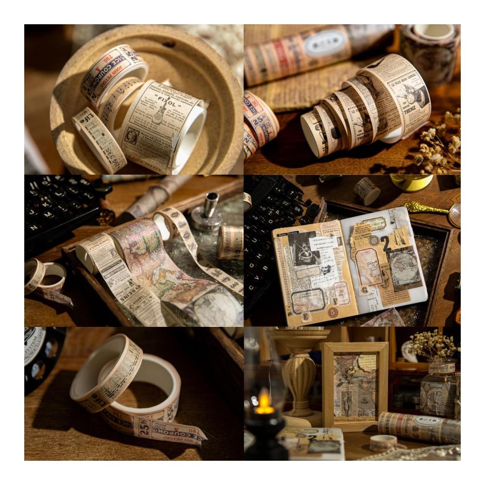 Klebeband Set 28 Rollen (je 2m) Vintage Washi-Tape für DIY Scrapbooking & Dekoration – Nostalgischer Stil für Bullet Journals Geschenkverpackungen & mehr