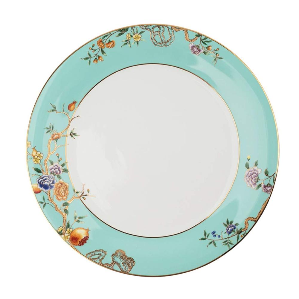 Exklusive Pastoral Bone China Speiseteller - Edle Porzellan Kuchenteller Set für ein stilvolles Dinner - Retro Design Obstschale Steak & Pasta Teller - Hochwertiges Keramikgeschirr in Blau (3er Set