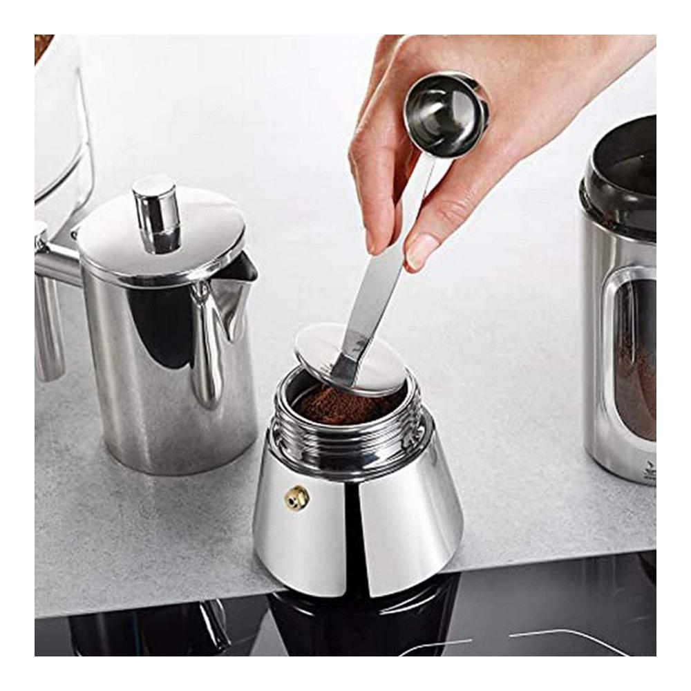 Edelstahl Kaffeedosierlöffel | Präzises Kaffeemaß mit Doppelfunktion für exzellenten Espresso und Kaffee | Hochwertiger Portionierer und Stampfer | Kaffee- & Espressomaße perfekt ab