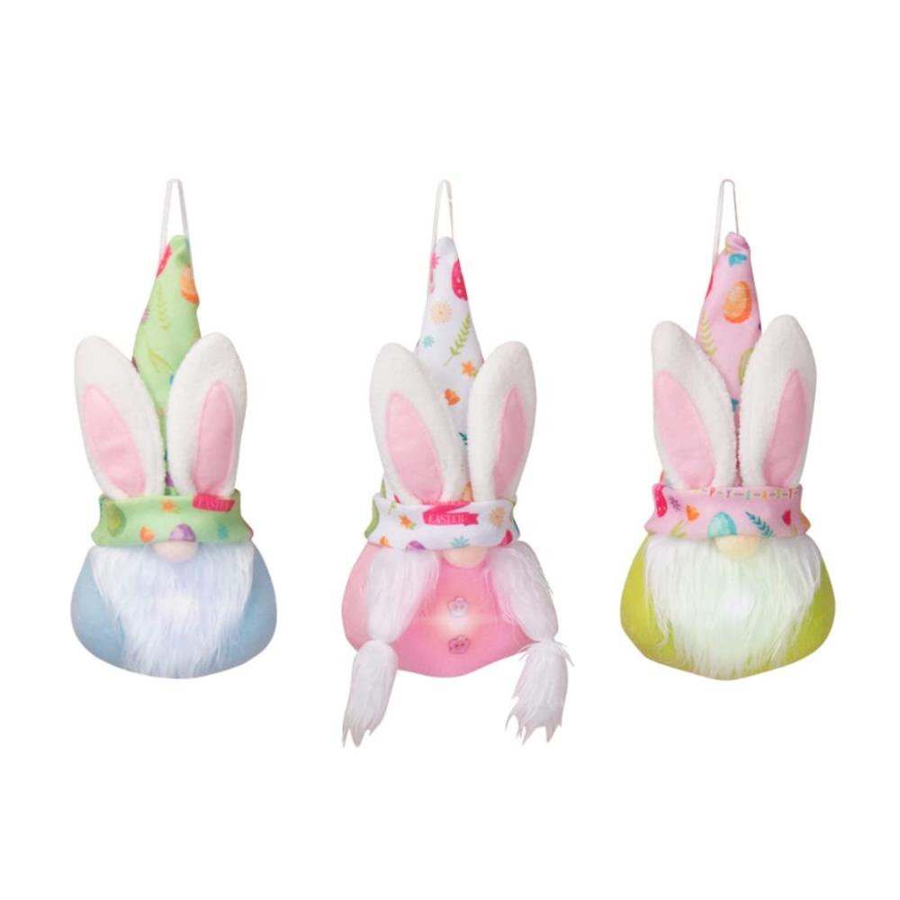 Eleganter Zierschmuck LED-Osterzwergpuppen ohne Gesichter - Charmante Hängeornamente für Osterfestlichkeiten - Dekorative Highlights für Ihr Zuhause (3er Set