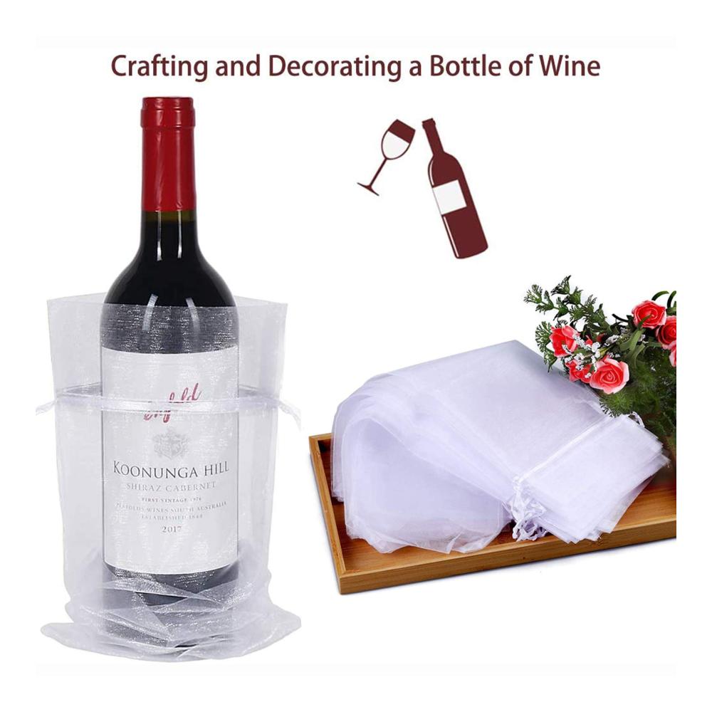 Luxus Sommelier-Sets 30 Stück Weinbeutel Organza für stilvolle Weinpräsentationen - Perfekt für Hochzeiten Geburtstage & Feiern. Wein & Champagner stilvoll verpacken