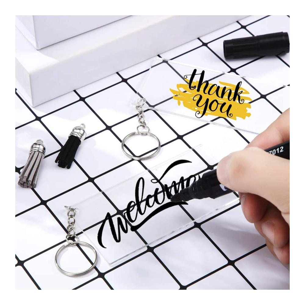 Entdecken Sie stilvolle Vielseitigkeit mit unseren hochwertigen Wand- & Türschildern - 50 Sublimations-Acryl-Schlüsselanhänger blanko transparent perfekt für Vinyl-Kit & Schlüsselanhänger-Designs. Gest