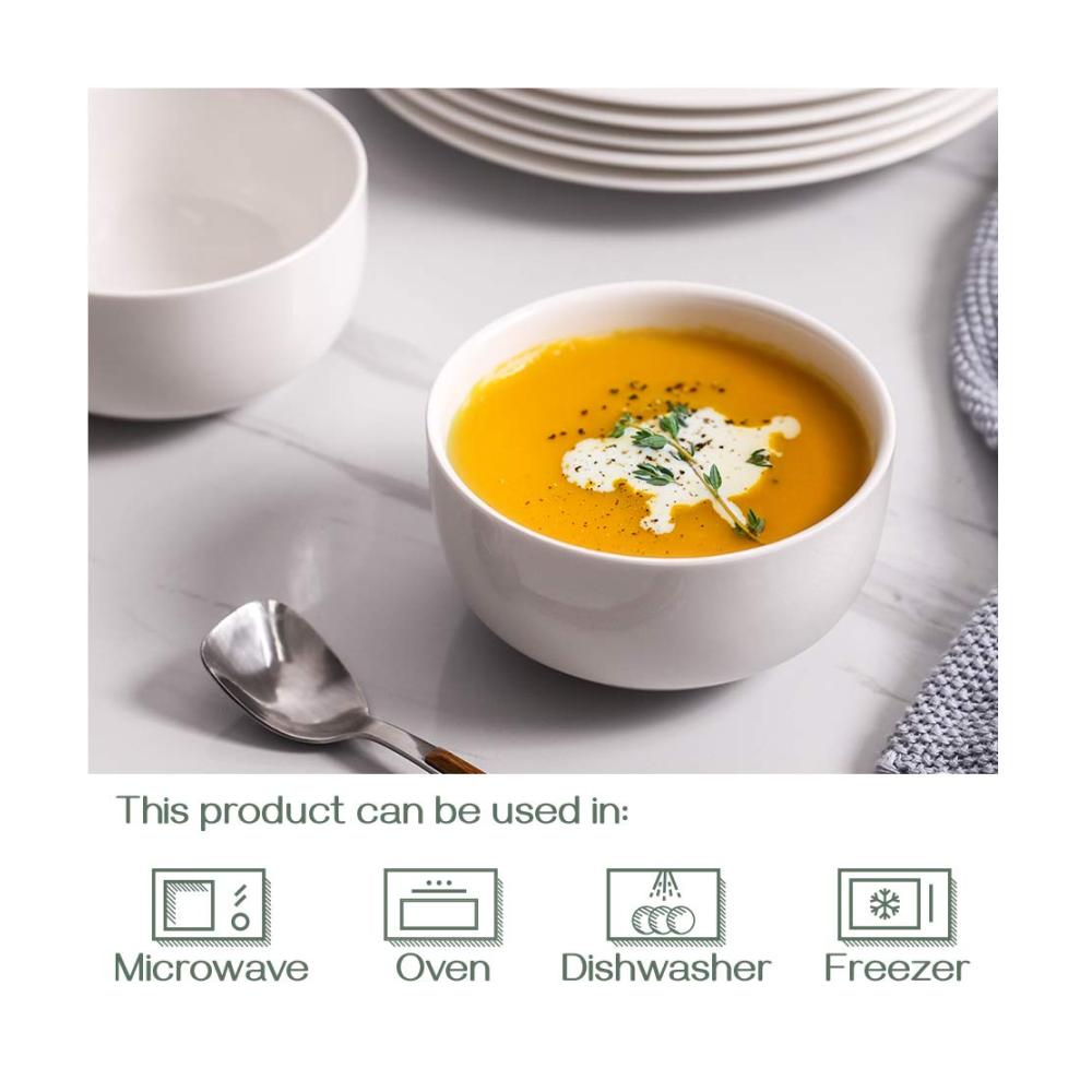 Entdecken Sie den Genuss mit unserem Dessertschalen 6er Set - Weiße Keramikschalen (300ml Φ10.5cm). Perfekt für Müsli Eiscreme Reis und mehr! Stilvolles Design mikrowellengeeignet - Ein ideales Geschenk für Genießer