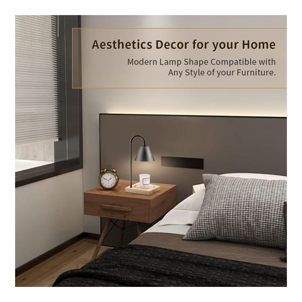 Stimmungsvoller Duft Dimmbare Duftlampen Kerzenwärmer Lampe mit Holzbasis - Modernes Heizlicht für Zuhause Yoga & Hotels - Aromatische Atmosphäre