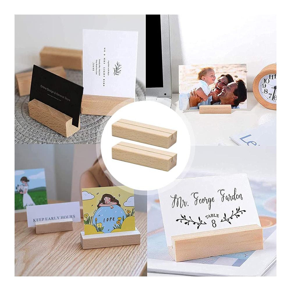Tischkartenhalter aus Holz - 8er Set Platzhalter für Hochzeiten Restaurants & Büros | Stilvolle Tischnummernhalter für Fotos