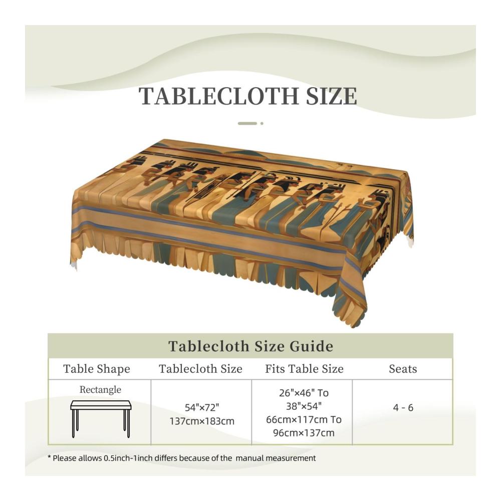 Elegante Tischdecke mit ägyptischem Motiv | Hochwertige Küchentextilien für stilvolle Tischarrangements | Ideal für exquisite Speiseerlebnisse und Partydekor