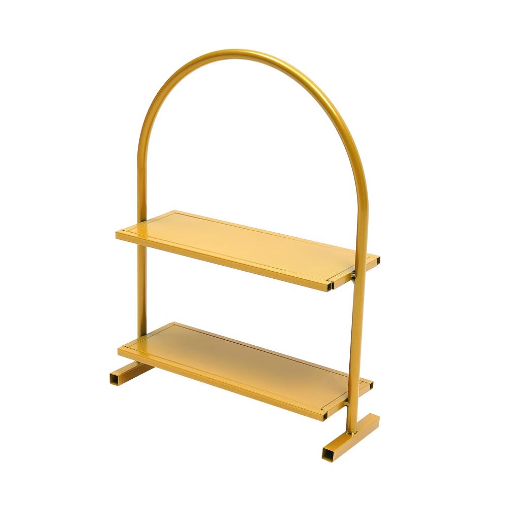 Eleganter 2-Etagen Metall Tortenständer im Vintage Design - Ideal für Hochzeiten Geburtstage & Partys Rechteckiger Kuchenständer
