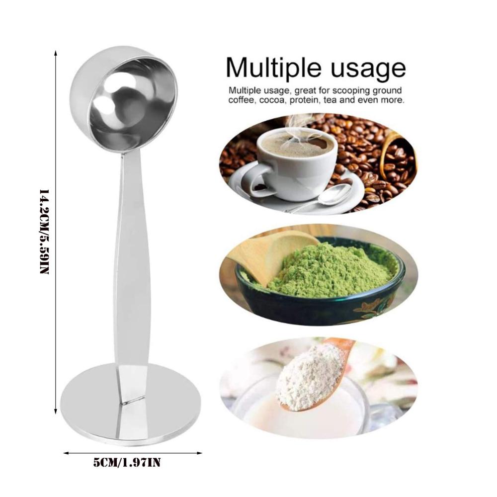 Edelstahl Kaffeedosierlöffel | Präzises Kaffeemaß mit Doppelfunktion für exzellenten Espresso und Kaffee | Hochwertiger Portionierer und Stampfer | Kaffee- & Espressomaße perfekt ab