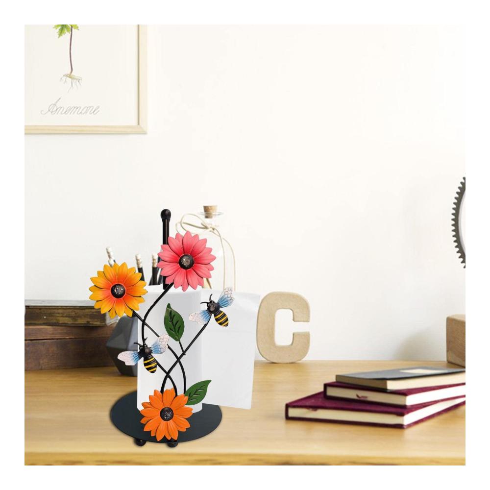 Küchenrollenhalter Sonnenblumen-Design | Stabiler Papierhandtuchständer für Küche und Gastronomie | Platzsparend | 18x33cm | Ideal für Zuhause