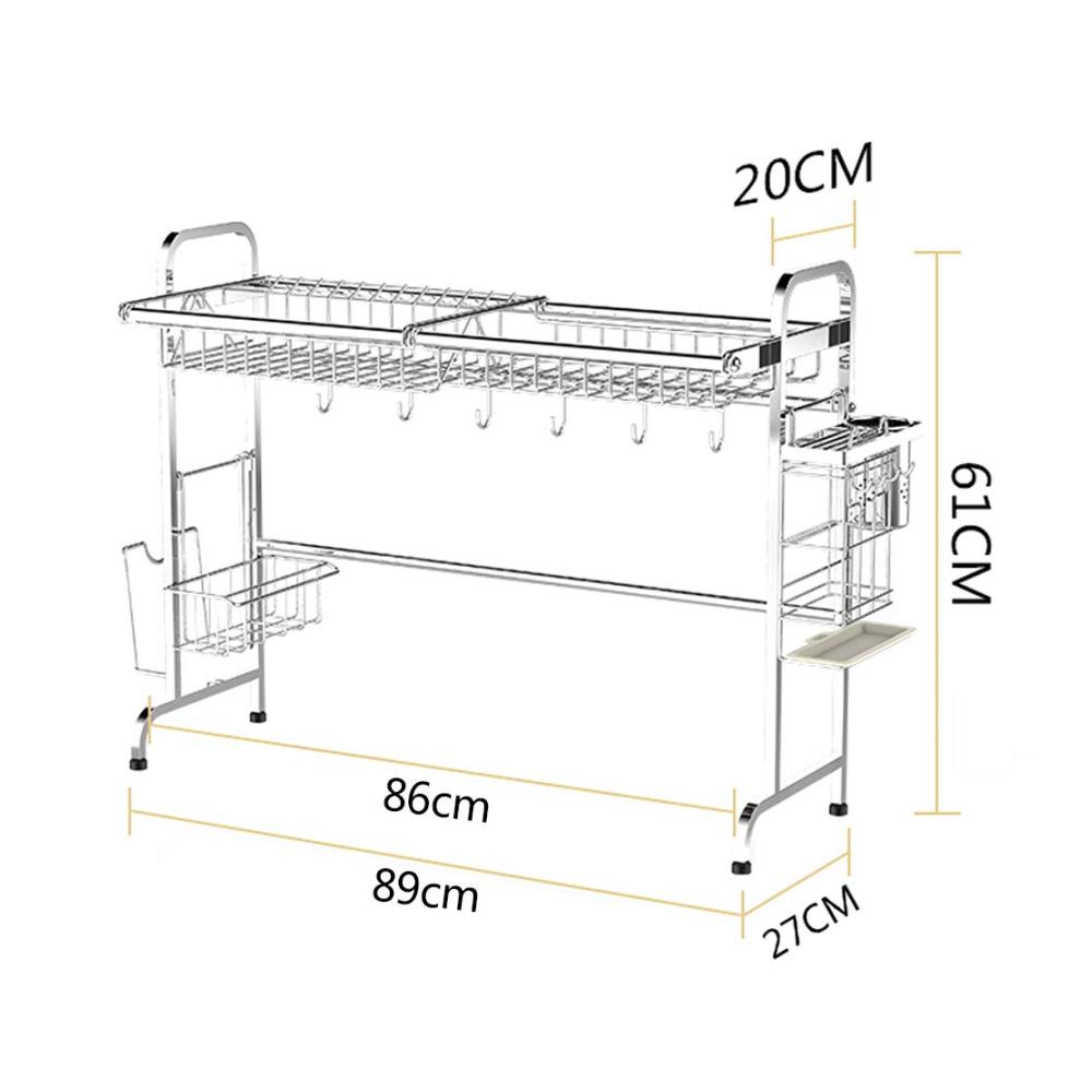 304 Edelstahl Abtropfgestell & Ständer für Küchenbedarf - Robustes Einzel-Schicht-Rack für Zuhause & Pool platzsparendes Spülbecken