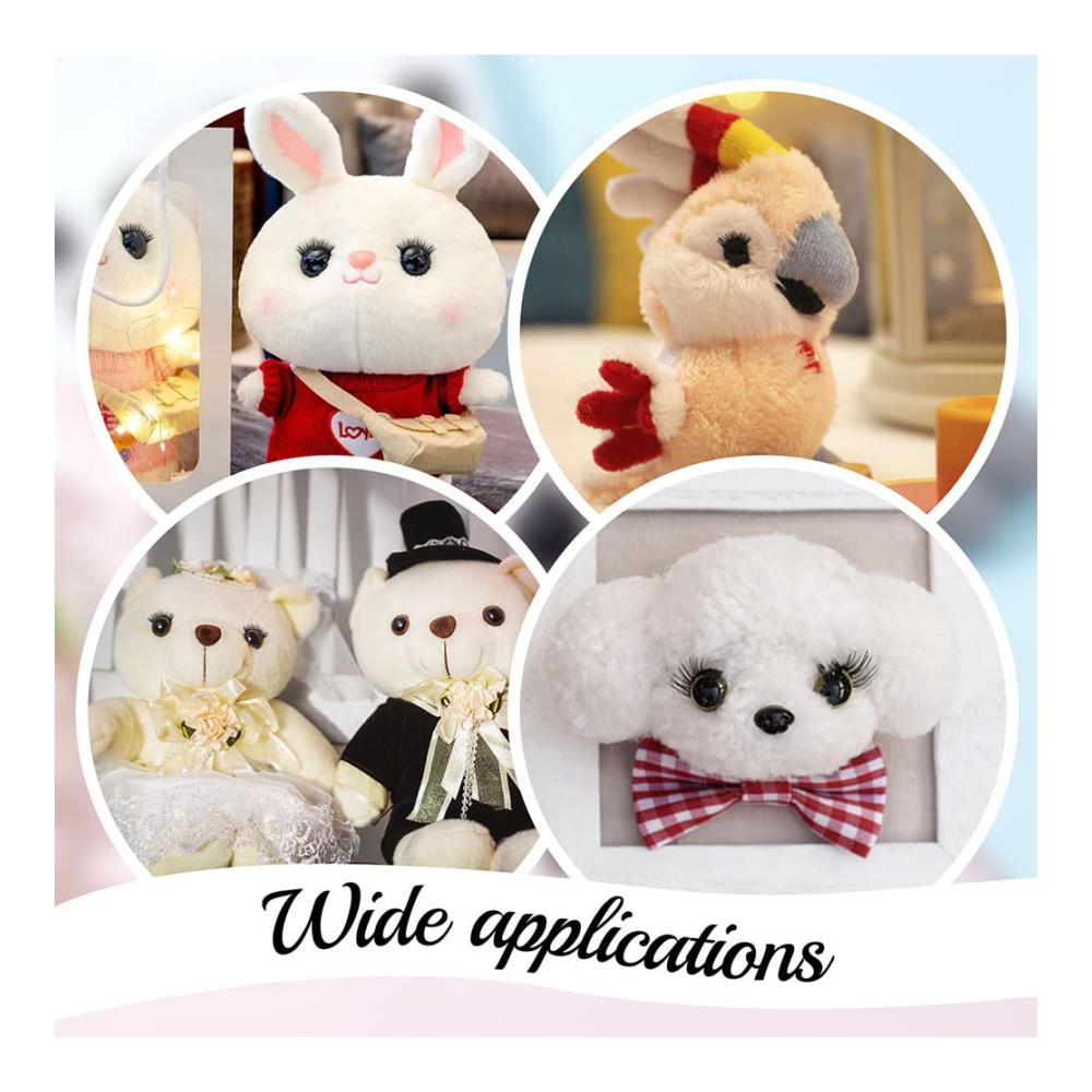 PandaHall 20 Stück Sicherheitswimpern für Puppen Augen-Make-Up-Zubehör für Basteln Kunststoff-Augenwimpern für Amigurumi-Plüschtierherstellung - Augen
