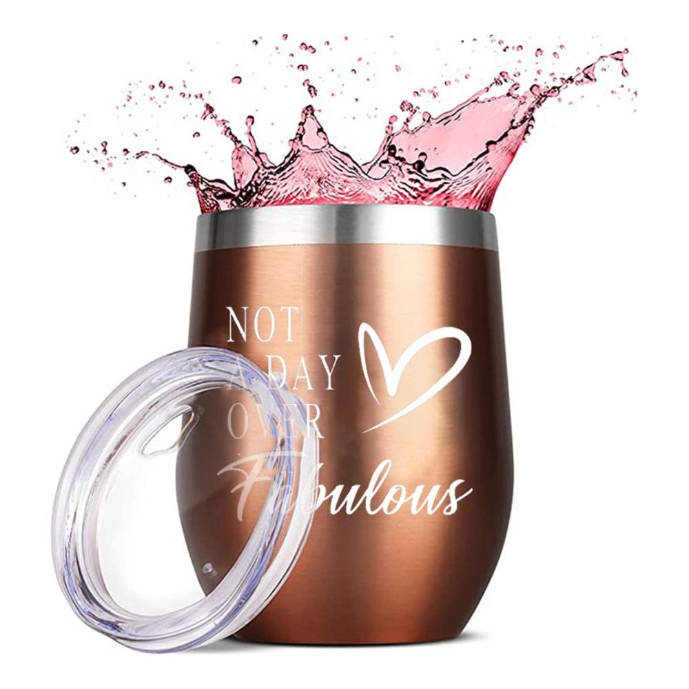 Premium Rotweingläser Geschenkset für Damen - 12oz Edelstahl Weinbecher mit Weinsocken in stilvoller Geschenkbox für Mutter Ehefrau Schwester & Freunde - Perfektes Weinliebhaber Geschenk - Blau