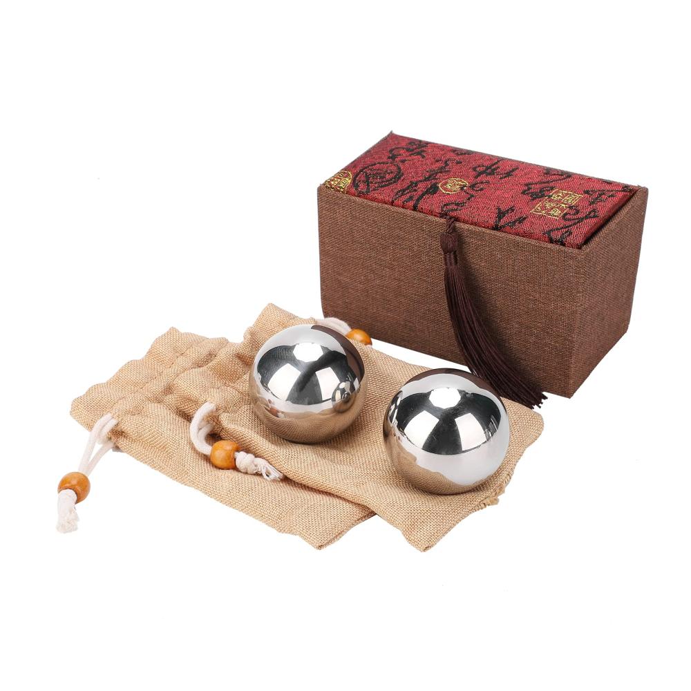 2er Set Hochwertige Edelstahl-Kugeln 50mm | Handübungen & Massage für Kraft & Entspannung | Robuste Handtrainer Boxen & Kä