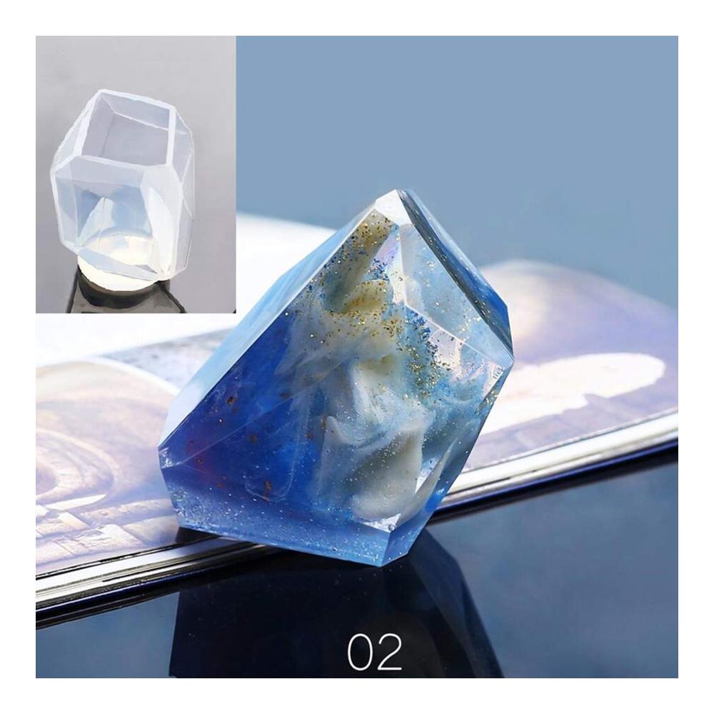 Hochwertige Gießformen Set 3 Stück Edelstein Epoxidharz Formen für Kristallklare Multifacetten Schmuck Kerzen und Seifen Dekorationen - Silikonformen für kreative