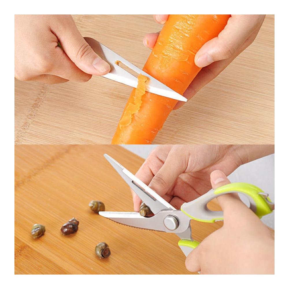 Küchenschere Set mit magnetischem Messer | Multifunktionale Hühnerknochenschere | Abnehmbar und leicht zu reinigen | Kochzubehör für vielseitige Anwendungen in Rot und Schwarz | Perfekt für die Küche zu Hause