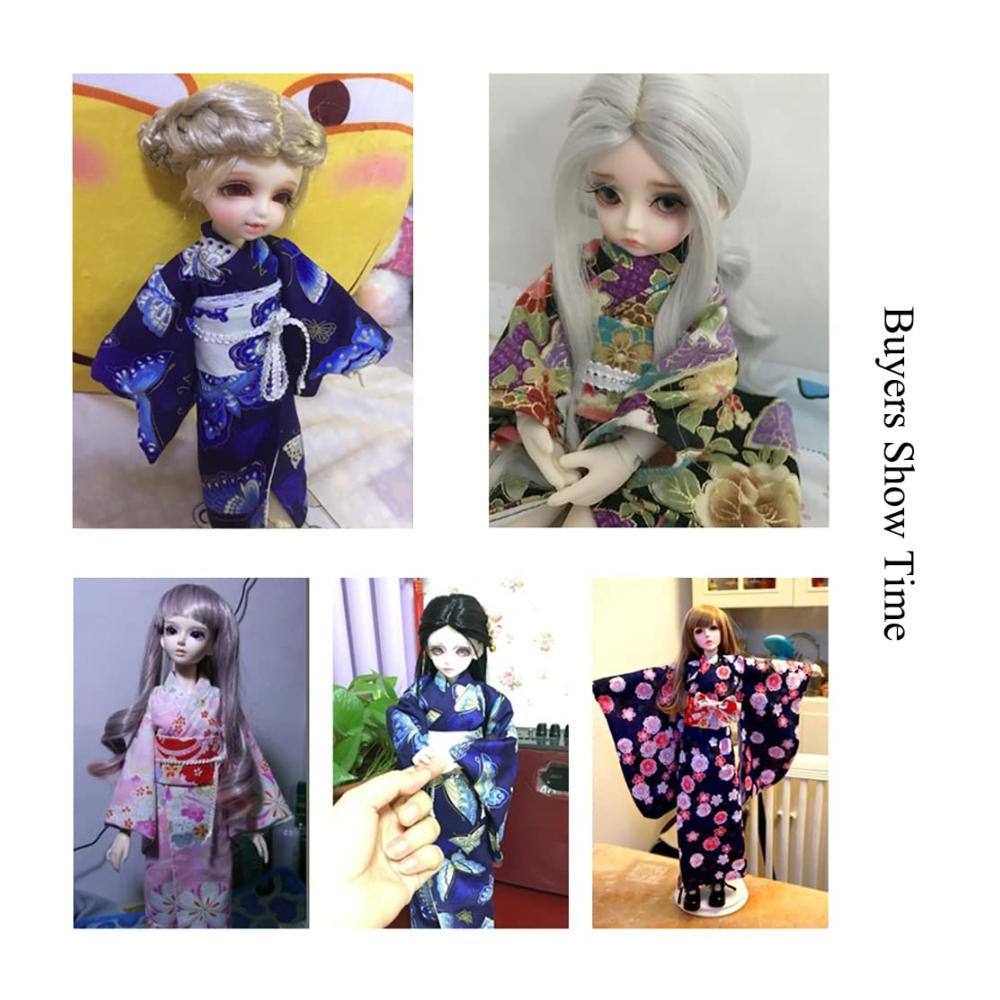 Exquisites 1/3 1/4 1/6 BJD Kleidungsset - Blauer Kimono mit bezauberndem Pflaumenblütendruck (Farbe 1/4 BJD Kleidung) - Sammeln Sie stilv