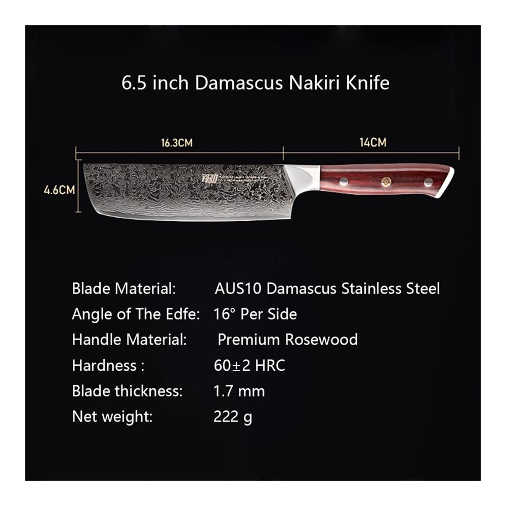 65-Zoll Profi Kochmesser aus 67-Lagen Damaszener Superstahl Aus10 - Ultra Scharfes Küchenmesser für Fleisch & Mehr Ergonomischer Griff