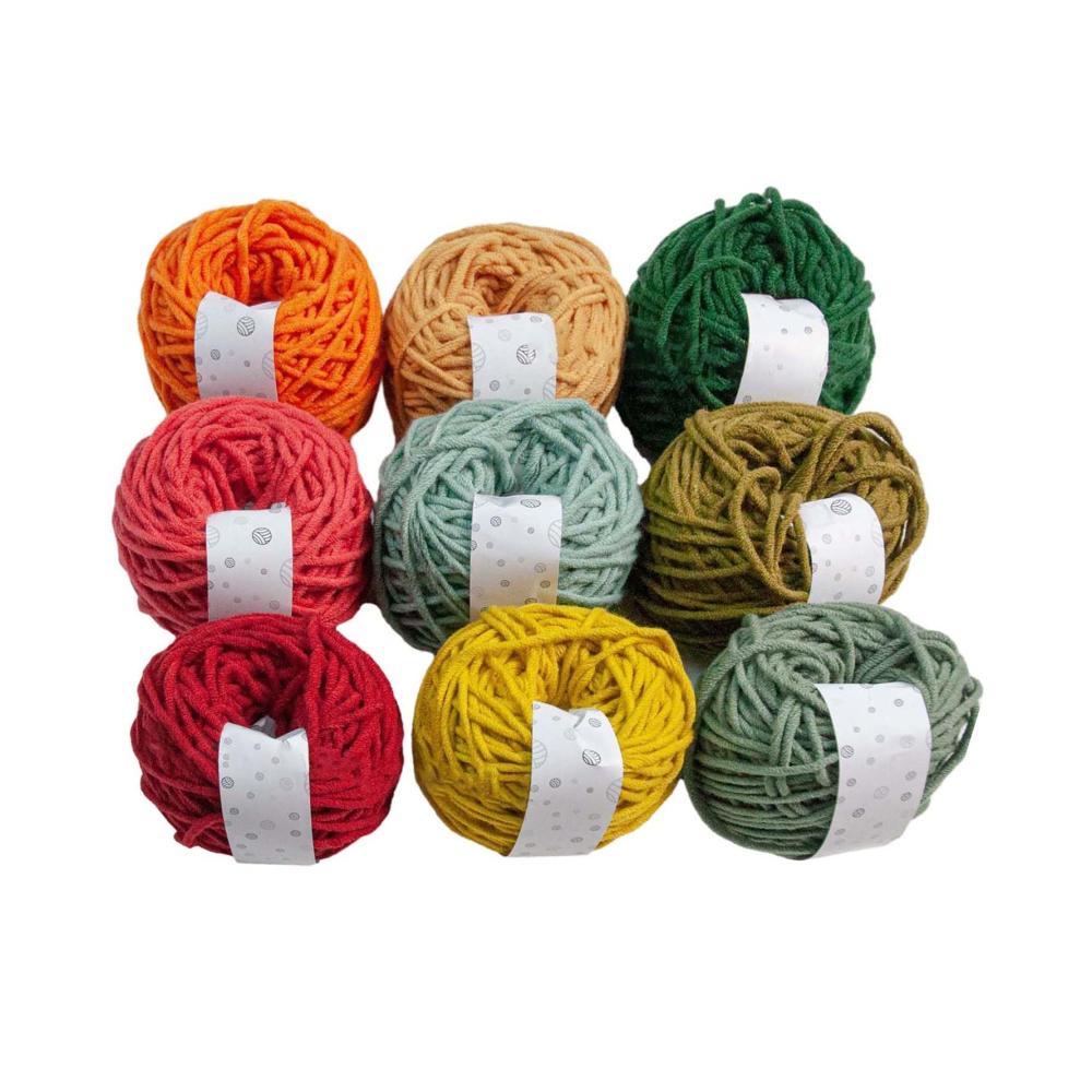 Häkel- & Strickgarn Milchbaumwolle 9 Farben x 40 g - Ideales Häkelgarn für Anfänger und Experten - Perfekt für Pullover Decken und mehr - Inklusive Haken und Anleitungen
